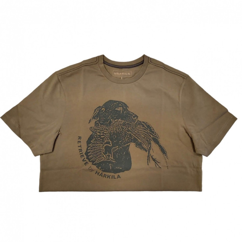Marškinėliai HARKILA Retrievel S/S Dog&pheasant (antique olive)