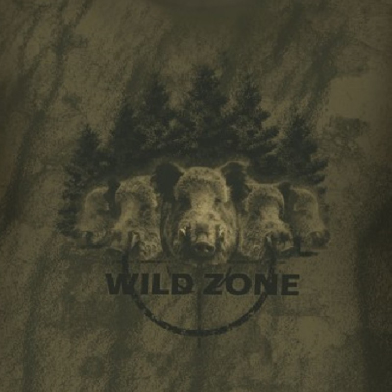 Marškinėliai WILD ZONE su šernų dekoracija (žali) M-269-1920