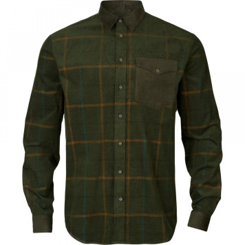 Marškiniai HARKILA Kaldfjord corduroy check, Willow green