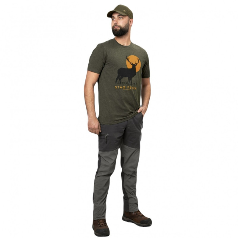 Marškinėliai SEELAND Stag Fever (pine green melange)