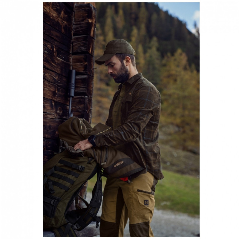 Marškiniai HARKILA Kaldfjord corduroy check (shadow brown)
