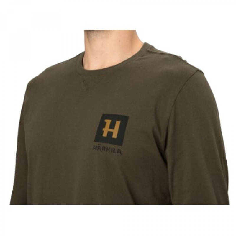 Marškinėliai HARKILA Gorm L/S (Willow Green)