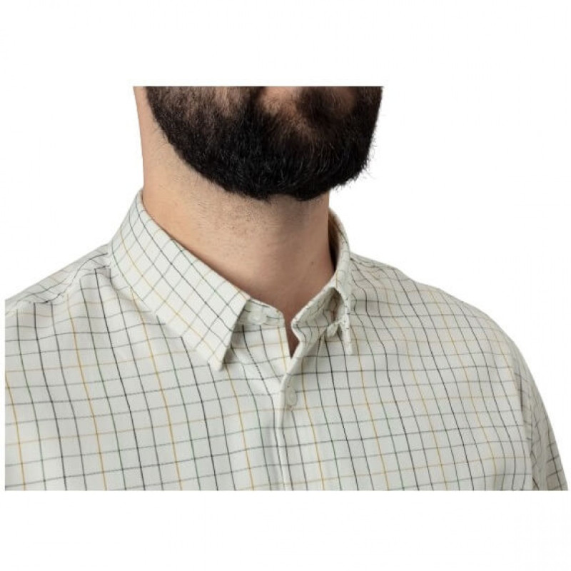 Shirt HARKILA Allerston L/S (Emerald green/white)