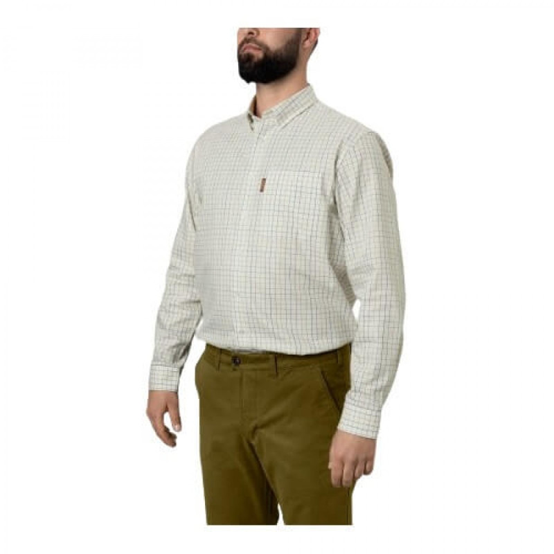 Marškiniai HARKILA Allerston L/S (Emerald green/white)