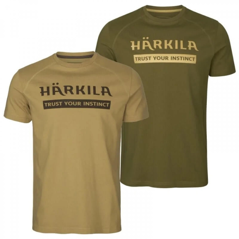 Marškinėliai HARKILA logo 2-pack (Antique sand/Dark olive)