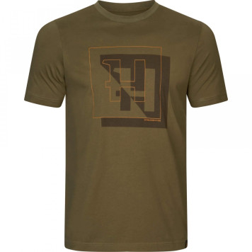 Marškinėliai HARKILA H-Logo S/S (Dark olive)