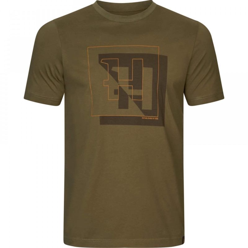 Marškinėliai HARKILA H-Logo S/S (Dark olive)