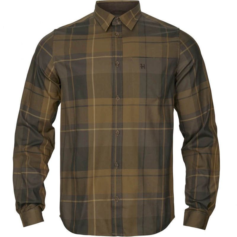Shirt HARKILA Akse L/S (Willow green check)