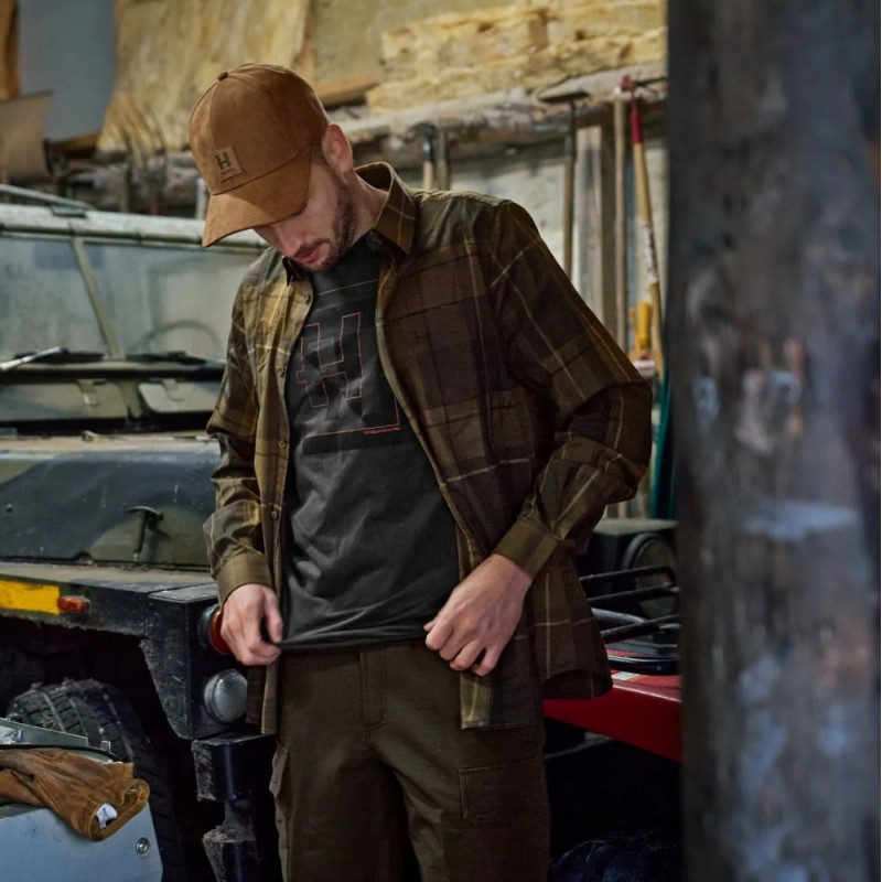 Shirt HARKILA Akse L/S (Willow green check)