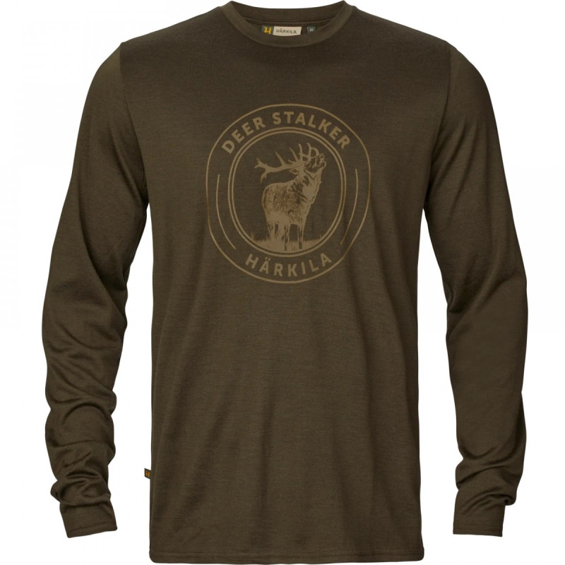 Marškinėliai HARKILA Game L/S, Willow green stag)