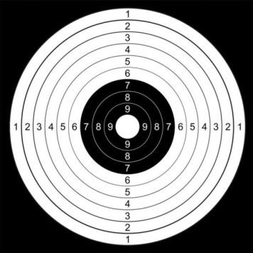 Paper target BORNER Black/White 14x14 cm 1pcs (H1405)