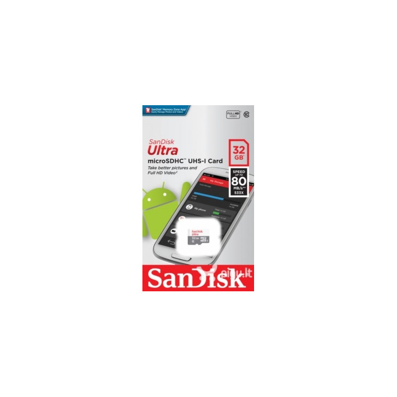 SANDISK micro card SDHC 32GB UHS-I SDSQUNS032G-GN3MN