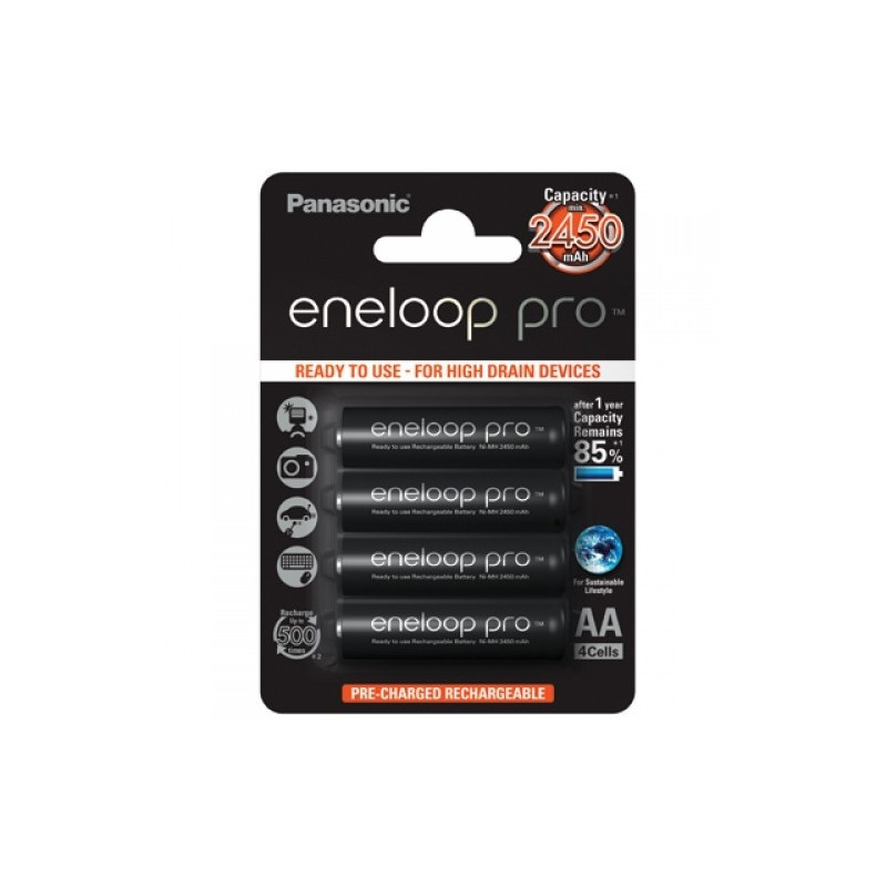 Panasonic Rechargeable Eneloop (4 pcs) R6 (AA) 1.2V 2500mAh Ni-Mh