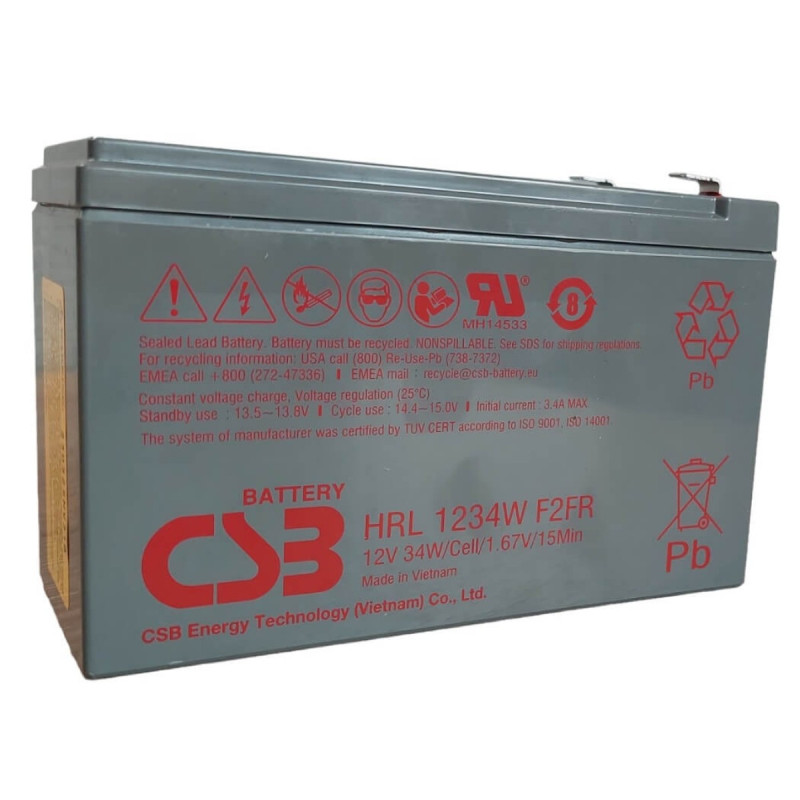 Akumuliatorius CSB 12V 9Ah 34W Pb