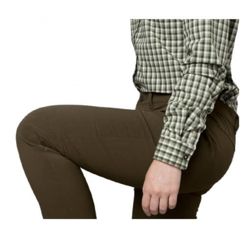 Women trousers HARKILA Retrieve Light (Dark warm olive)