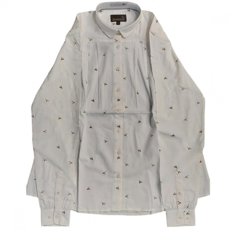 Women shirt SEELAND Grace (Tofu duck print, white)