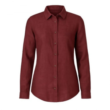 Women shirt HARKILA Aslaug linen (Burgundy)