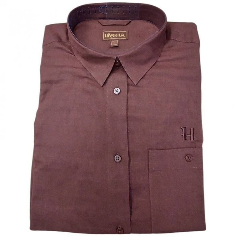 Moteriški marškiniai HARKILA Aslaug linen (Burgundy)