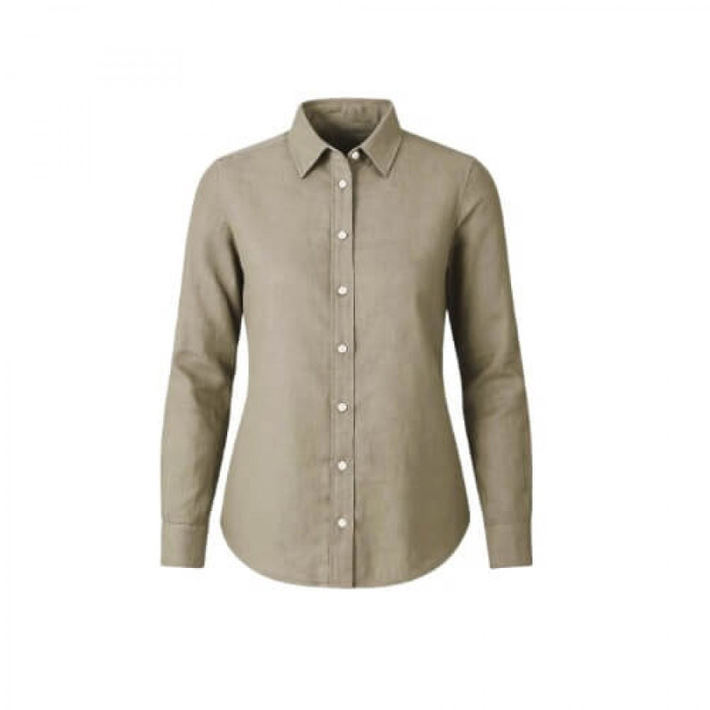 Women shirt HARKILA Aslaug linen (Peyote grey)