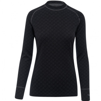 Moteriški marškinėliai Thermowave Merino Xtreme (black/dark grey melange)