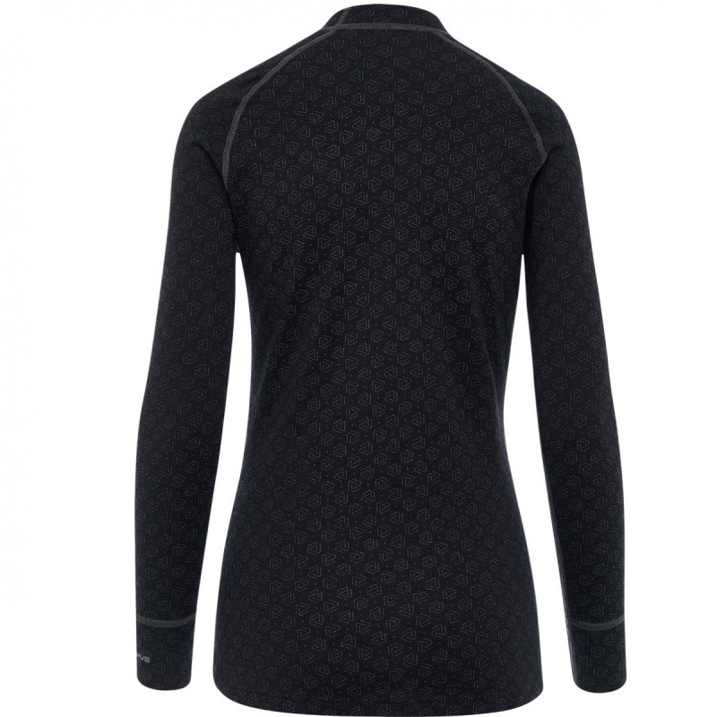 Moteriški marškinėliai Thermowave Merino Xtreme (black/dark grey melange)