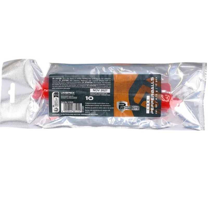 Ppipiriniai šratai UMAREX P2P Core Pepperballs apvalūs  Kal. 68 BLK-RED 10vnt