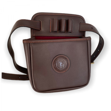 Cartridges holder on the waist leather, brown