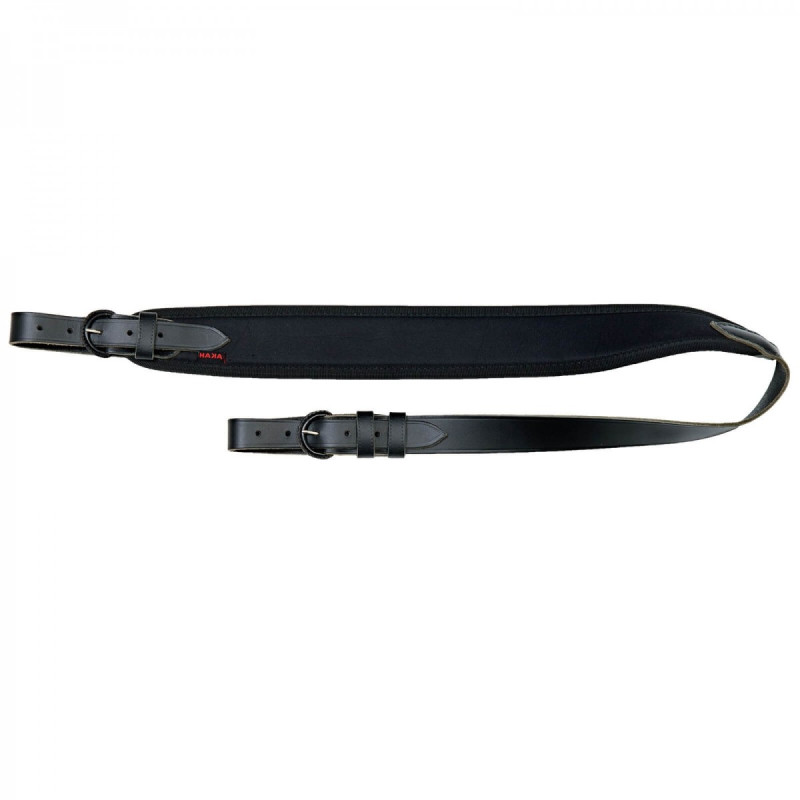 Gun Sling AKAH neoprene/leather, anti slip, 98-106 cm (black edition)