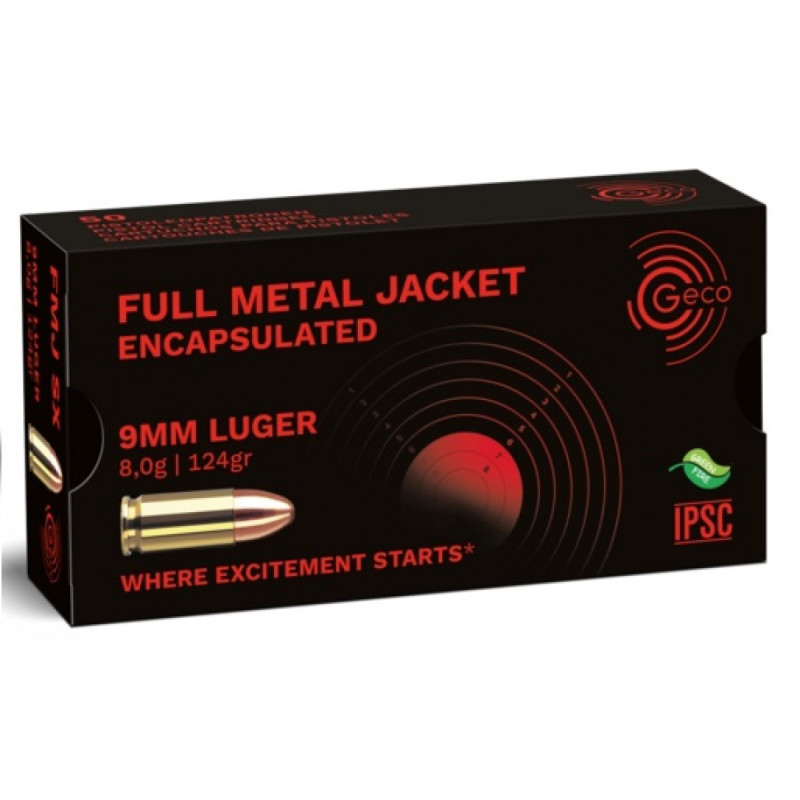 Šoviniai GECO 9mm Luger 8,0g/124gr FMJ SX 2318221