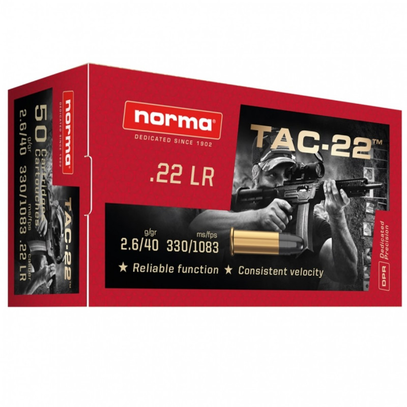 Šoviniai Norma kal. 22 LR 2,6g./40gr TAC-22 2425092