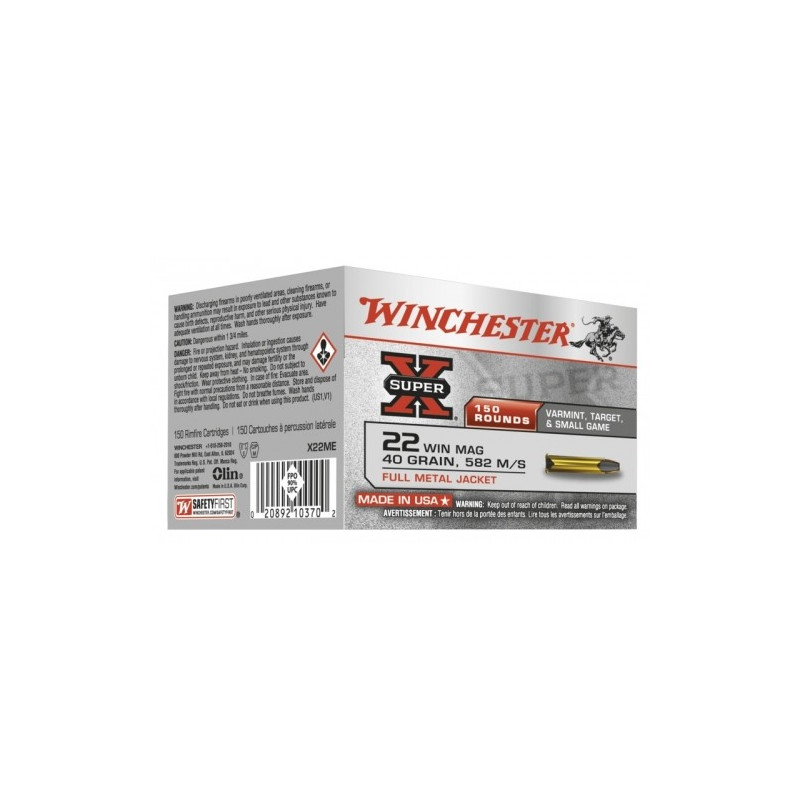 Šoviniai Winchester kal. 22WM 40 gr. FMJ. Super X