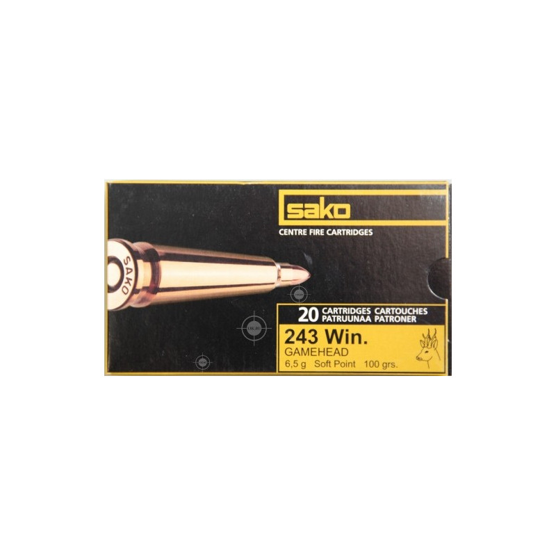 Šoviniai Sako 243 Win. Gamehead SP 6.5 g