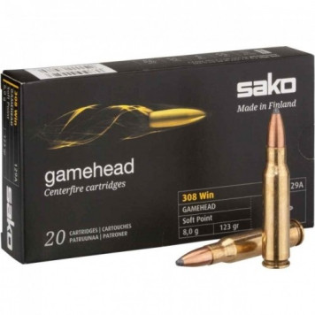 Šoviniai Sako 308Win SP Gamehead 8.0g. 123 gr.