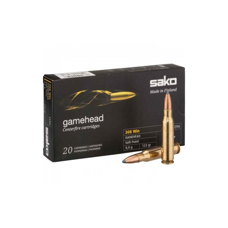 Šoviniai Sako 308Win SP Gamehead 8.0g. 123 gr.