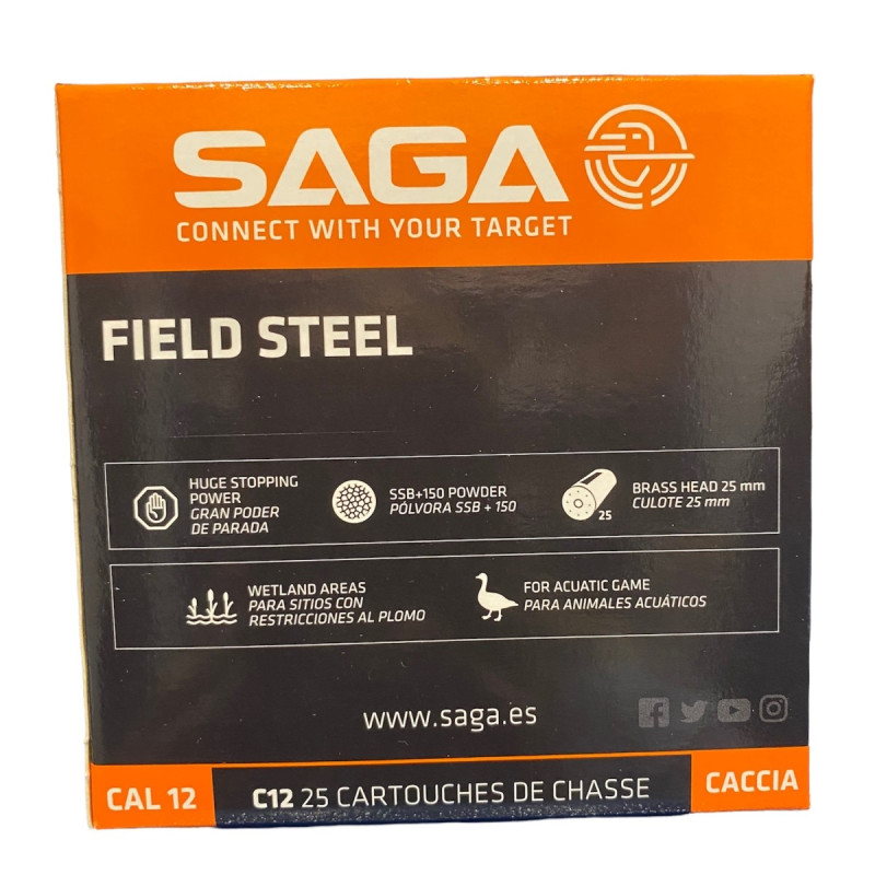 Šoviniai SAGA FIELD 32 STEEL Kal. 12/70 32g 3,75 mm No. 2