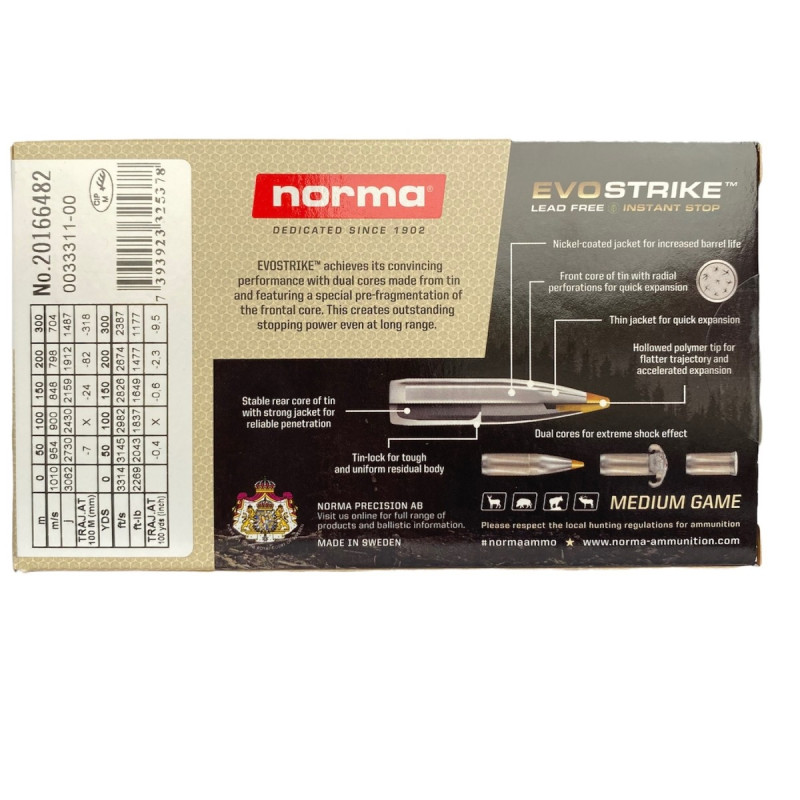 Šoviniai Norma kal. 6,5 Creedmoor Evostrike 6.0g/93gr