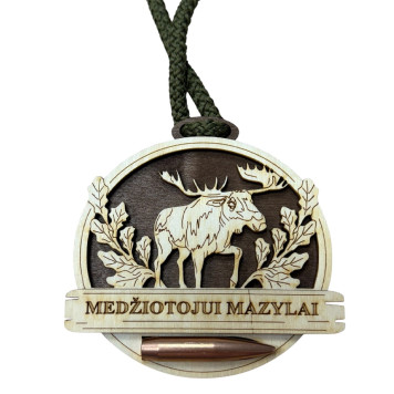 Medal with Bullet and Moose „Medžiotojui Mazylai"