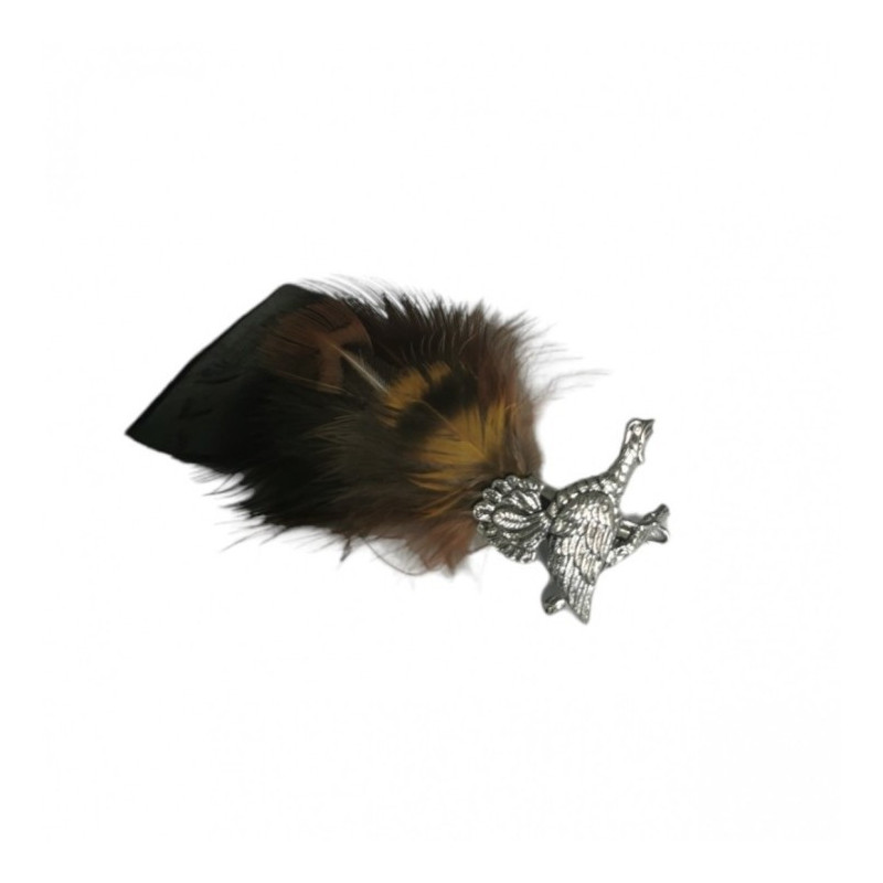 Pin with Feather and Pheasant Motif