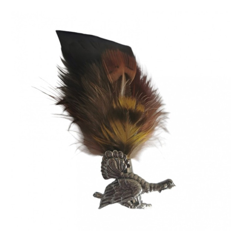 Pin with Feather and Pheasant Motif