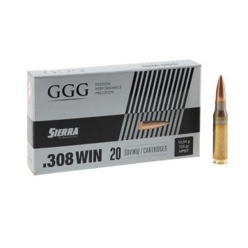 Šoviniai GGG kal. 308 Win. HPBT kulka 10.04g/155 gr.