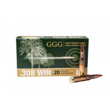 Šoviniai GGG kal. 308 Win. HPBT kulka 12,31g/190 gr.
