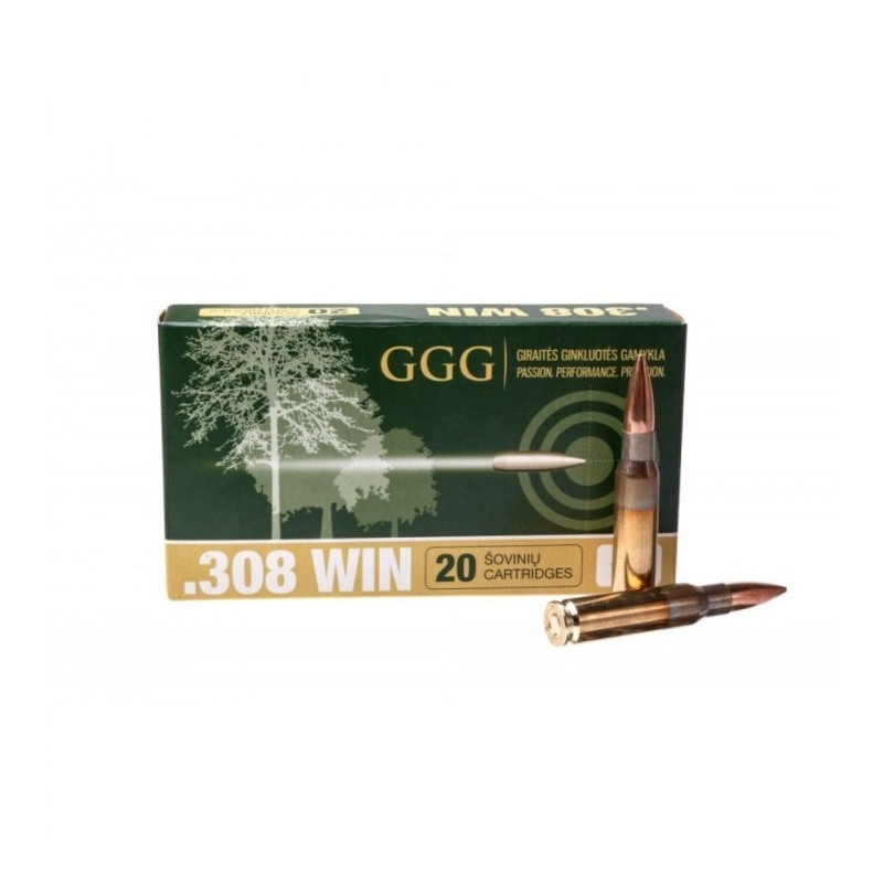 Šoviniai GGG kal. 308 Win. HPBT kulka 12,31g/190 gr.