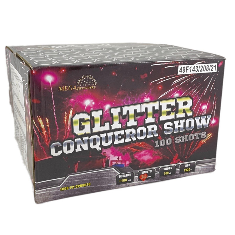 Firework Glitter Conqueror Show (100S-F2-CPB8030) (100 shots)