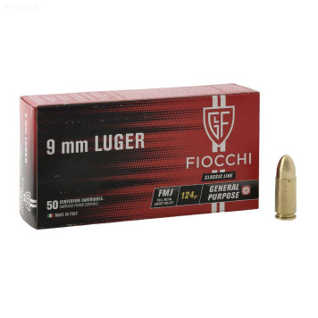 Šoviniai FIOCCHI kal. 9mm Luger FMJ 124 gr. 70911200