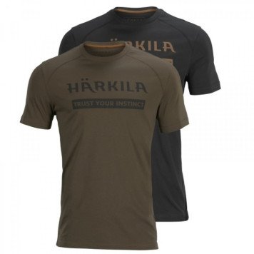 Marškinėliai HARKILA logo 2-pack Willow green/black