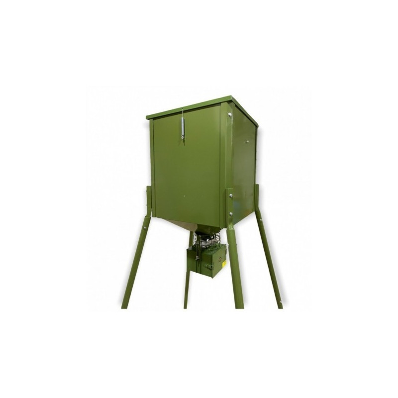Animal Feeder with solar battery HUNTERA FeedPro M2 12V and container 100kg (gree)