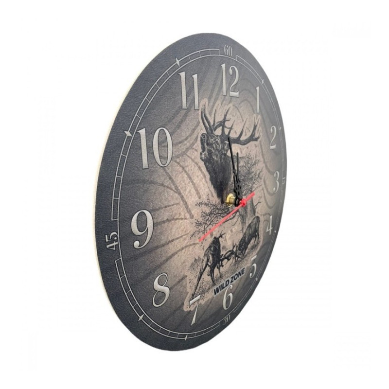 Wall clock with deer print 30 cm Wild Zone M-374-1802