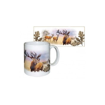 Ceramic Mug with Roaring Deer Print