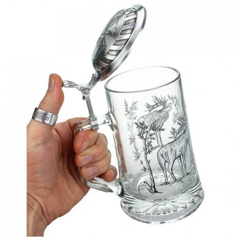 Beer mug ARTINA with lid and deer motif 0,5l (93312)