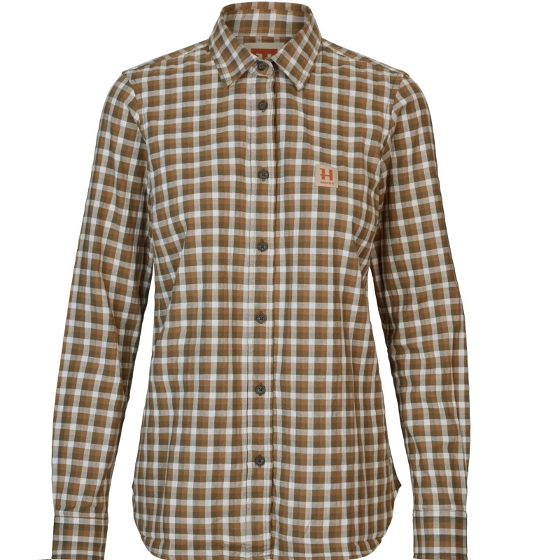 Lady Shirt HARKILA Fjell L/S (dark olive check)